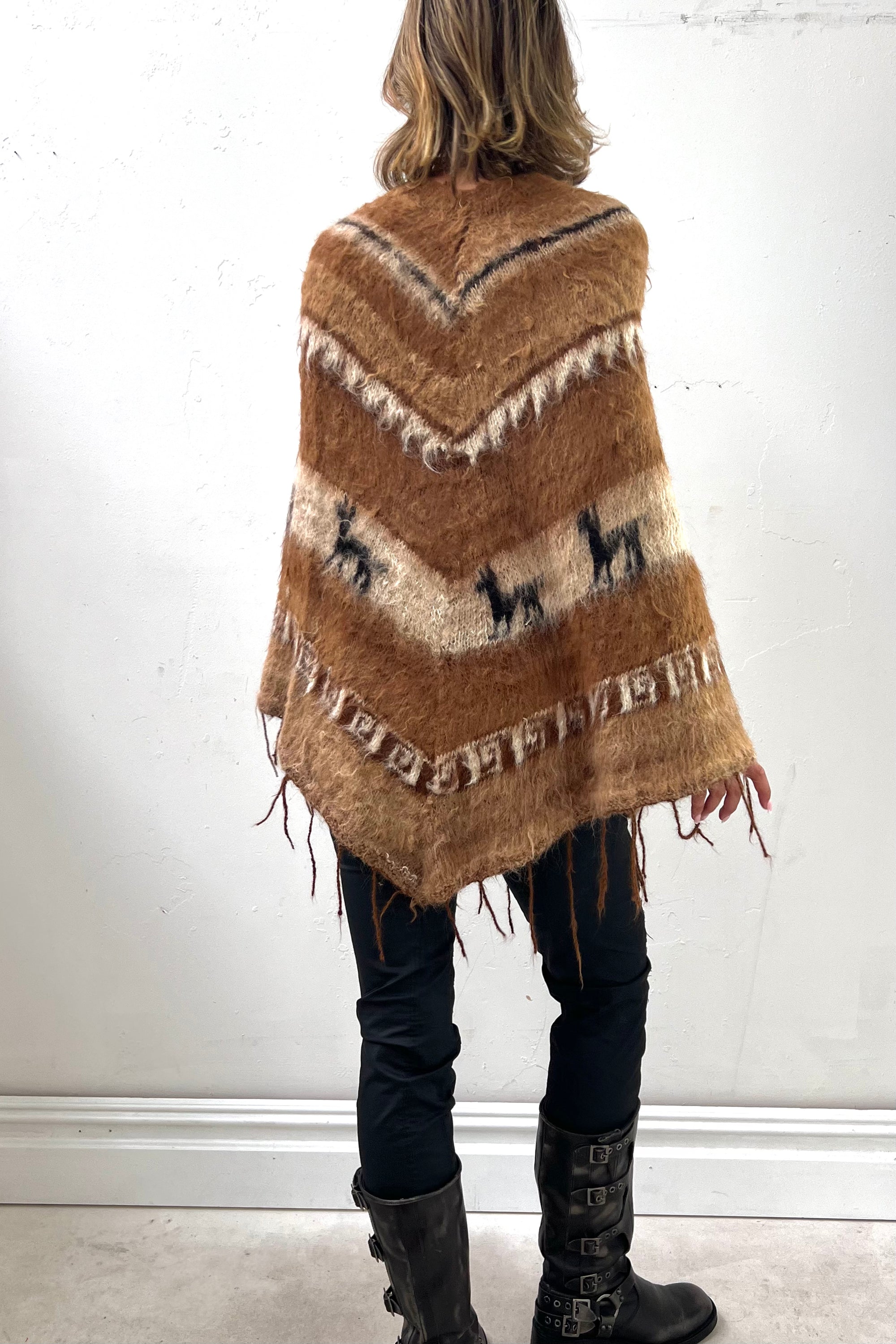 Vintage Alpaca Wool Poncho Selected by Anna Corinna