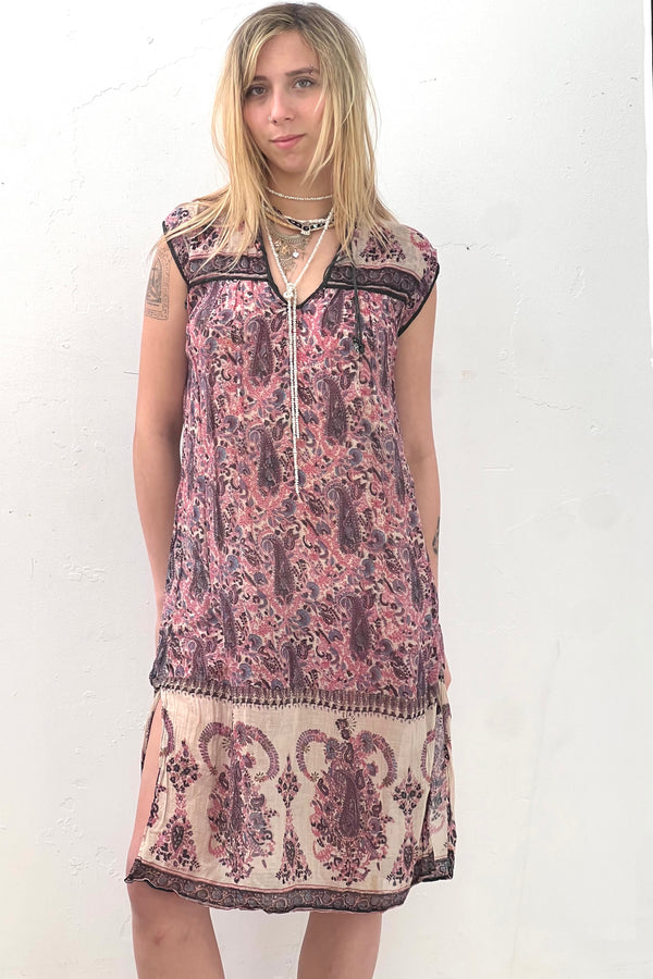 Vintage Hippy Sleeveless Dress, Cotton