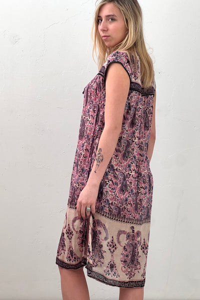 Vintage Hippy Sleeveless Dress, Cotton, view 2