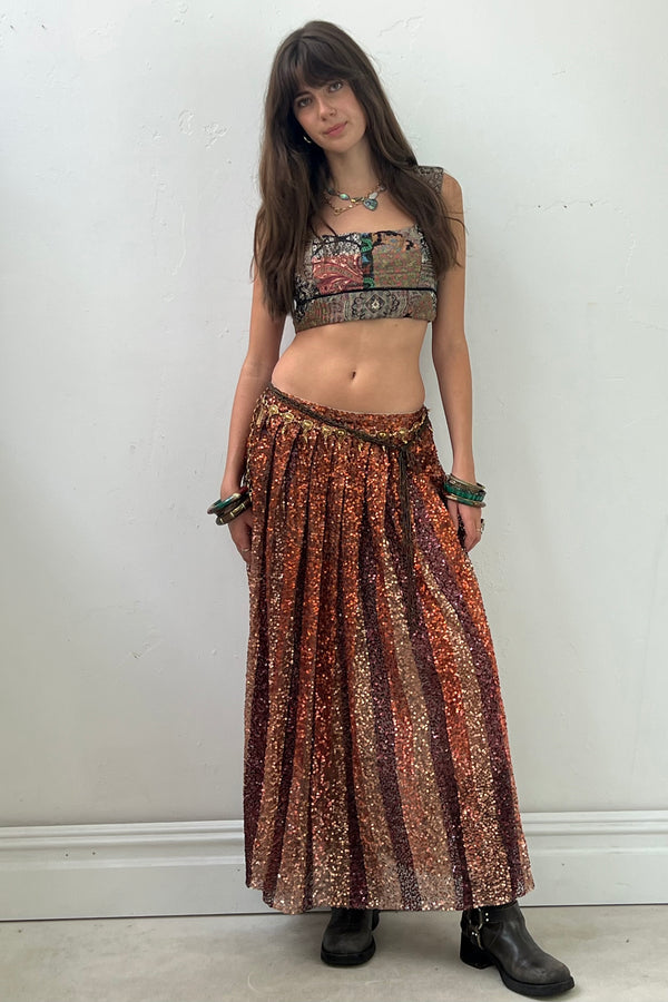 Vintage Christian Dior Sequin Skirt, Wool