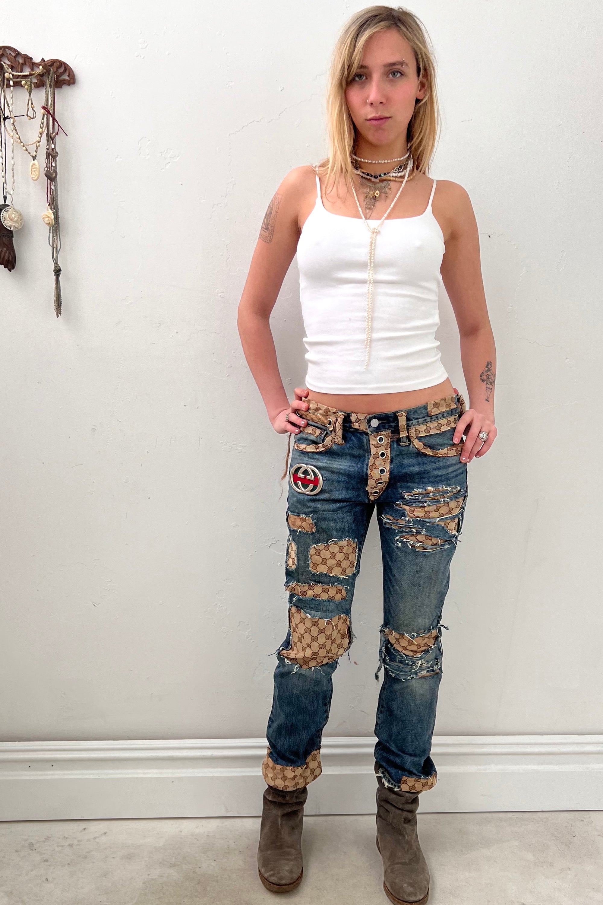 Vintage Reworked Gucci Levis Jeans