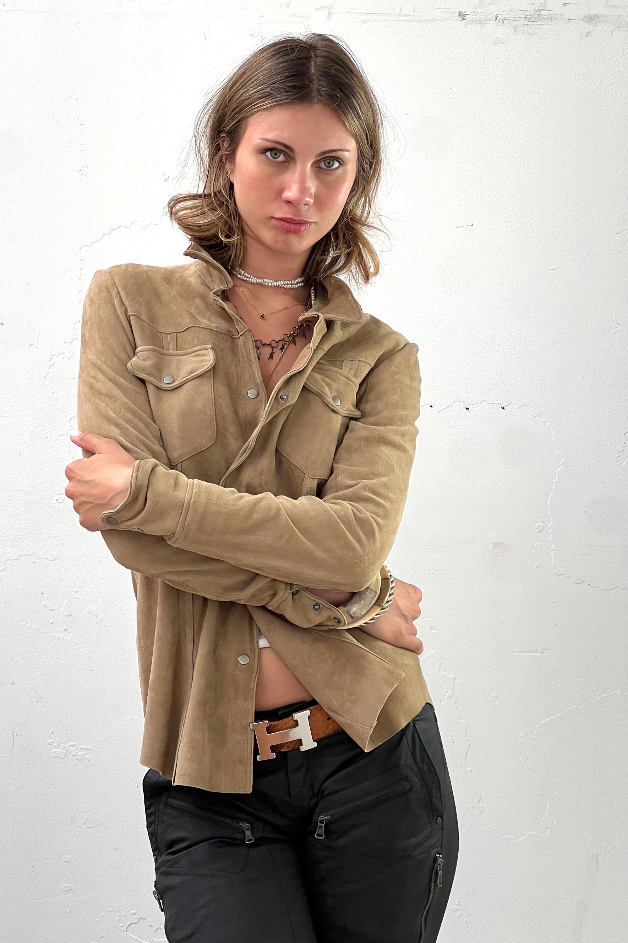 Vintage Chamoise Suede Shirt Jacket Selected by Anna Corinna