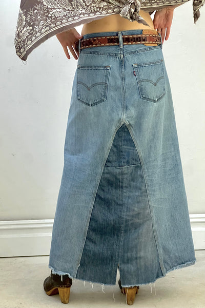 Vintage Reworked Levi's Jean Skirt, view 2
