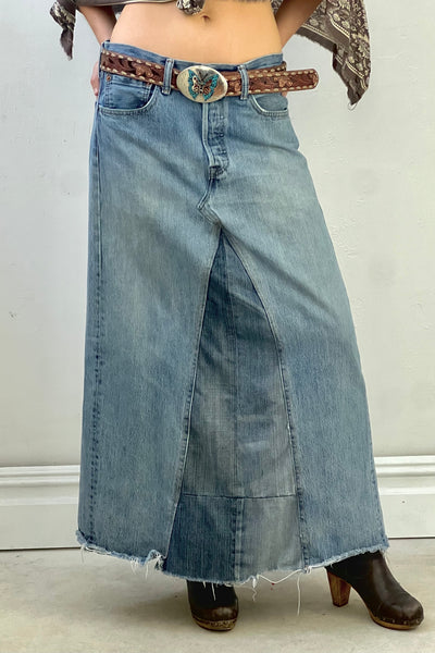 Vintage Reworked Levi's Jean Skirt, view 3