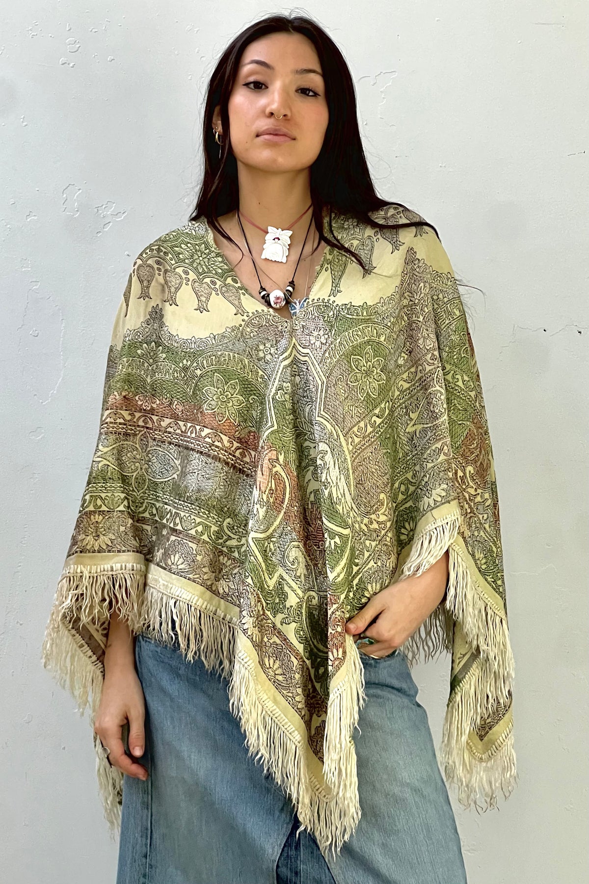 Poncho Brocade 1960s Reworked Vintage