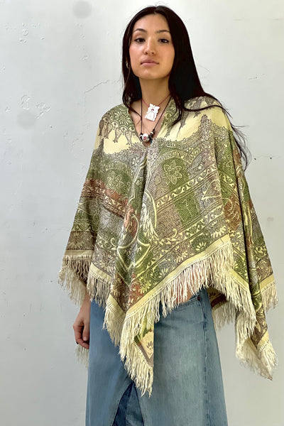 Poncho Brocade 1960s Reworked Vintage
