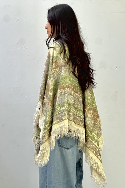Poncho Brocade 1960s Reworked Vintage