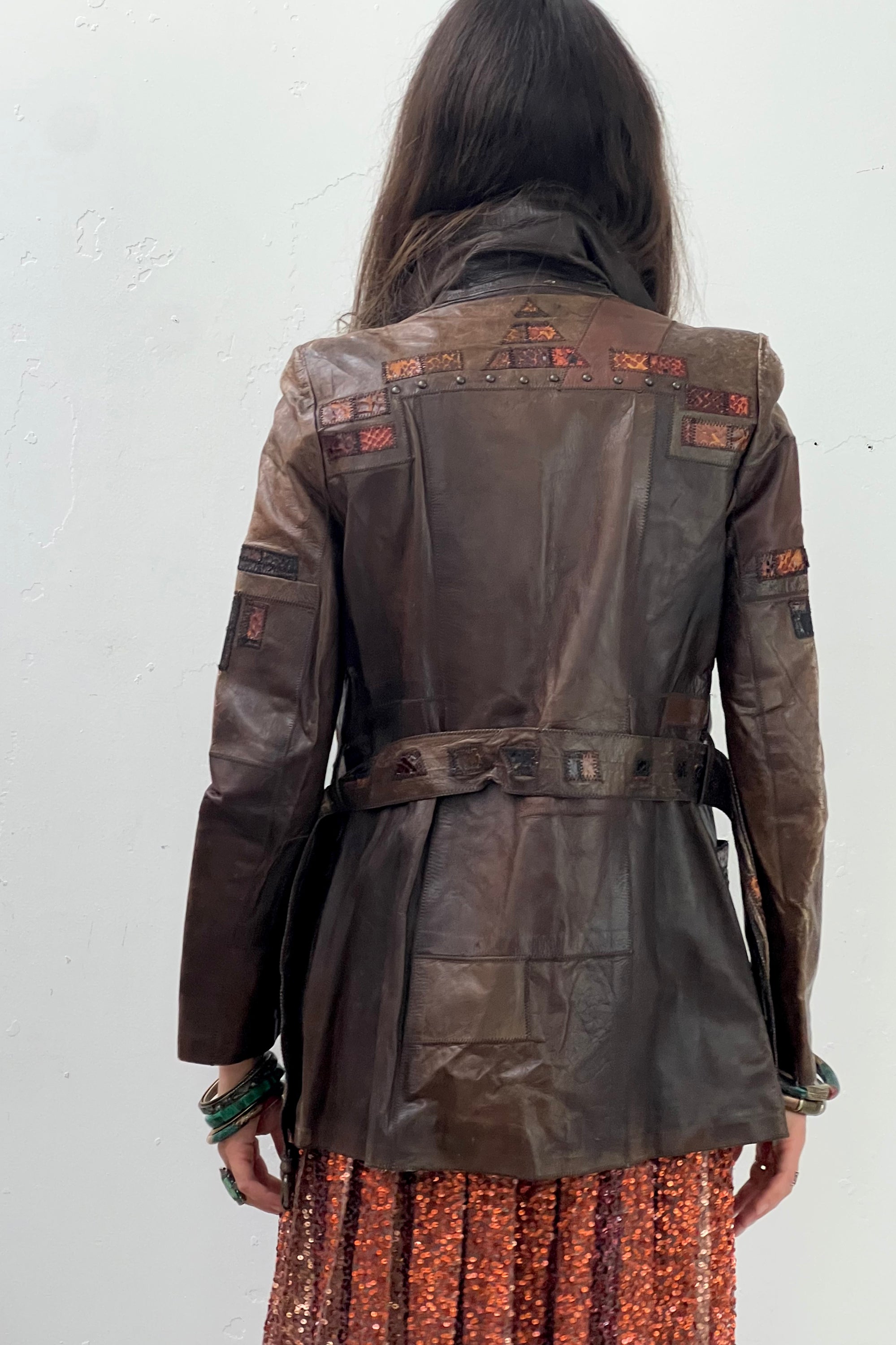 Vintage Patchwork Leather Jacket Selected by Anna Corinna