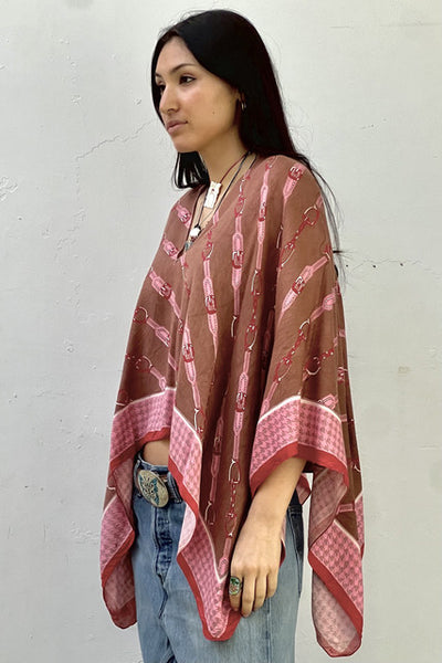 Equestrian 60s Poncho Top Reworked Vintage