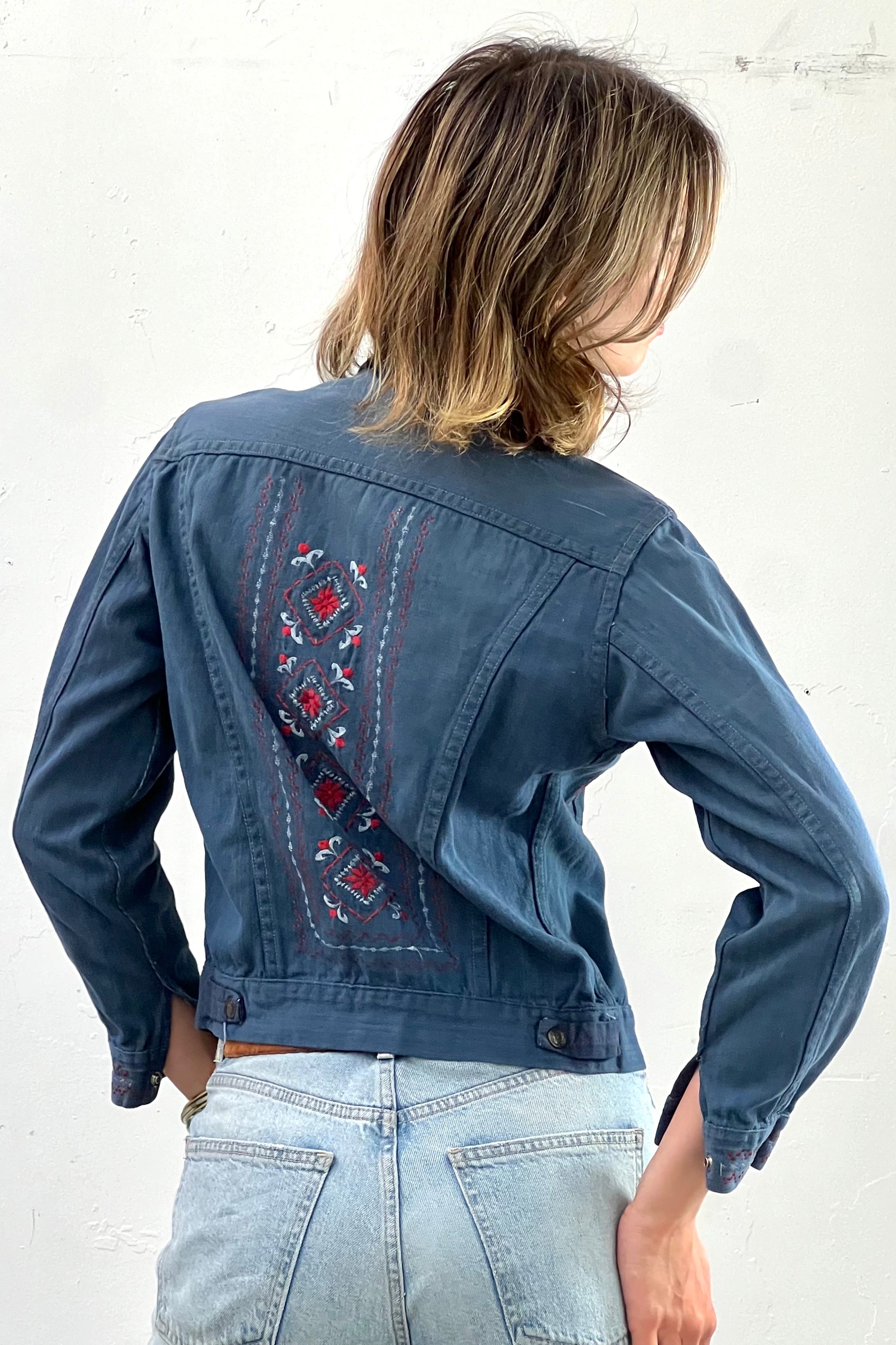 Vintage Embroidered Jean Jacket Selected by Anna Corinna