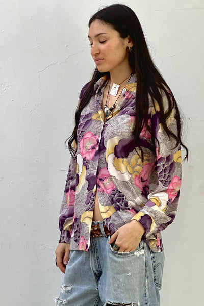 Vintage Flowers Printed Button Down, view 2