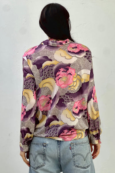 Vintage Flowers Printed Button Down, view 3