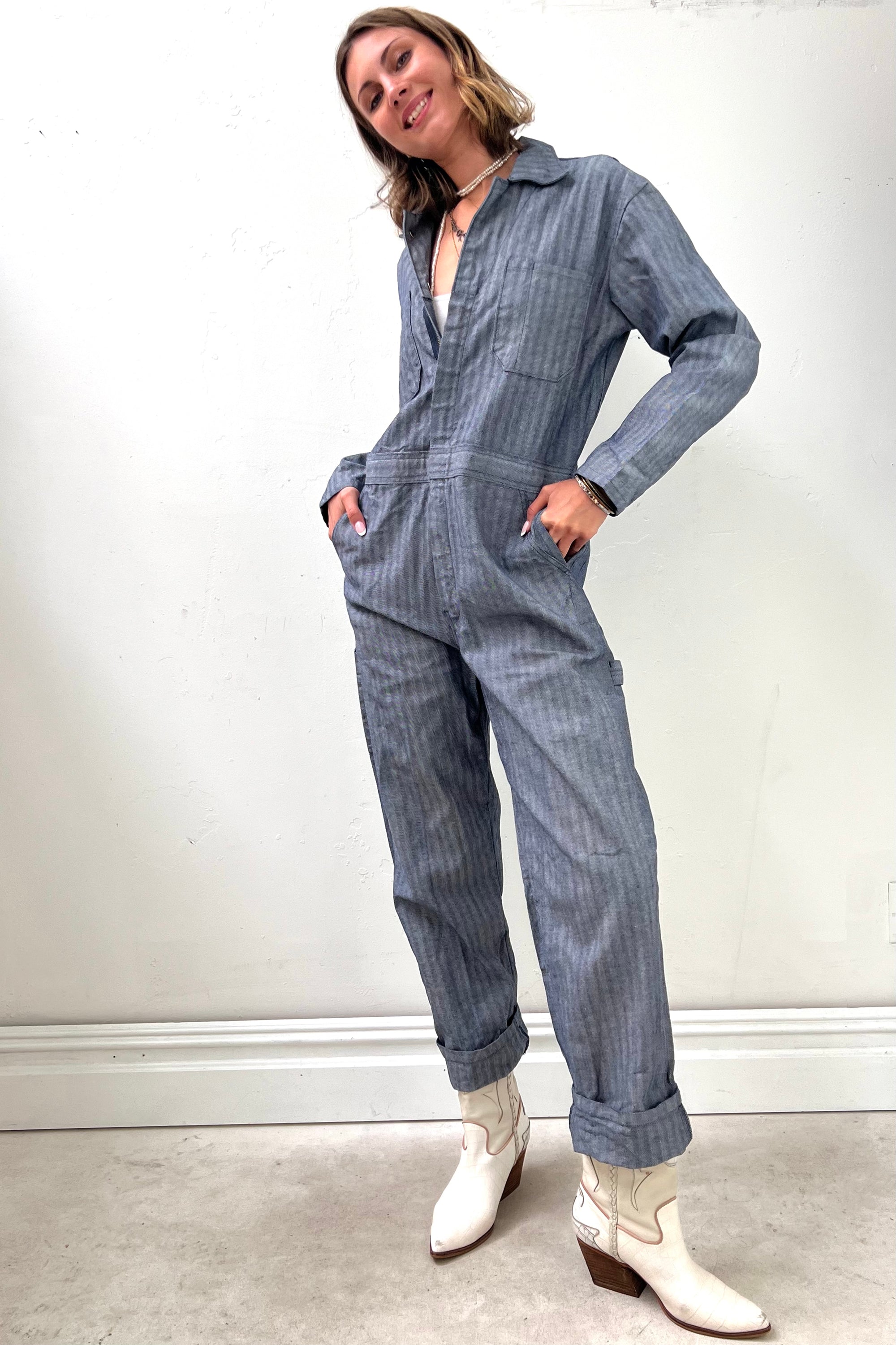 Vintage Walls Herringbone Jumpsuit Selected by  Anna Corinna