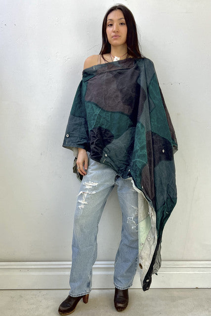 Poncho Camo 1960s Military Reworked Vintage