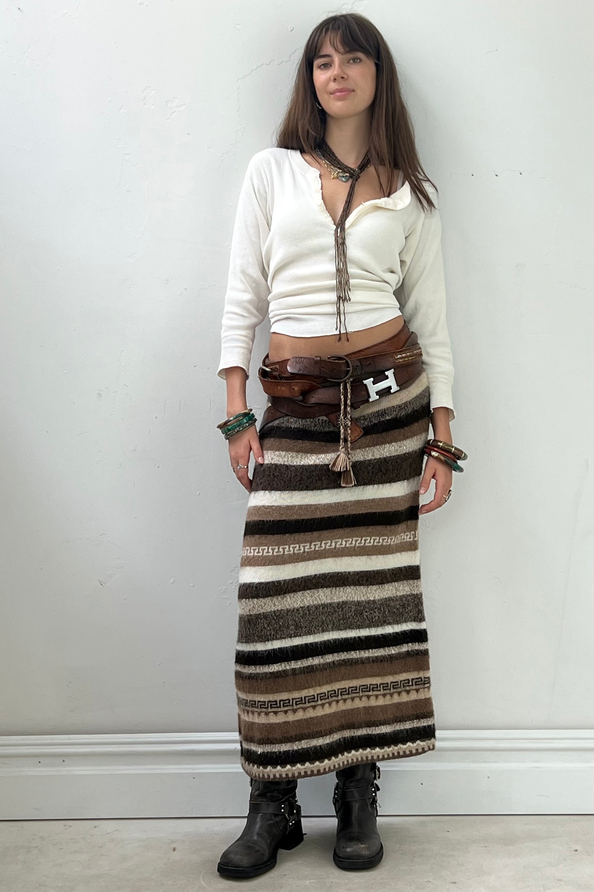 Vintage Knit Alpaca Skirt Selected by Anna Corinna