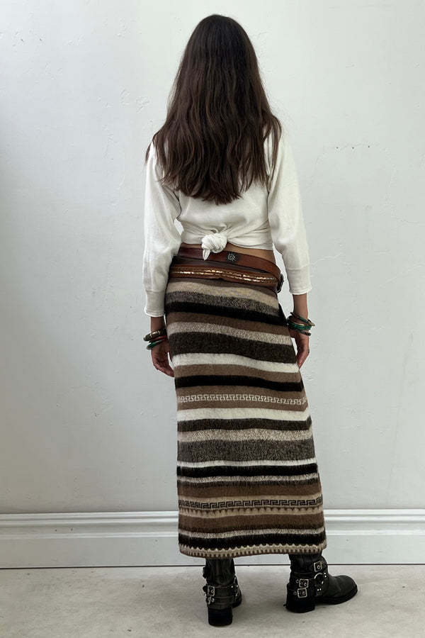 Vintage Knit Alpaca Skirt, Alpaca