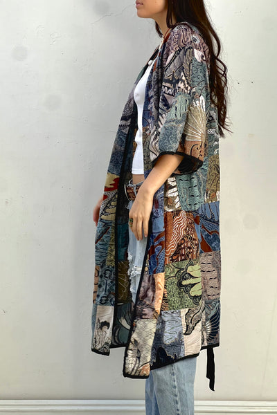 Vintage Batiq Patchwork Kimono, view 2