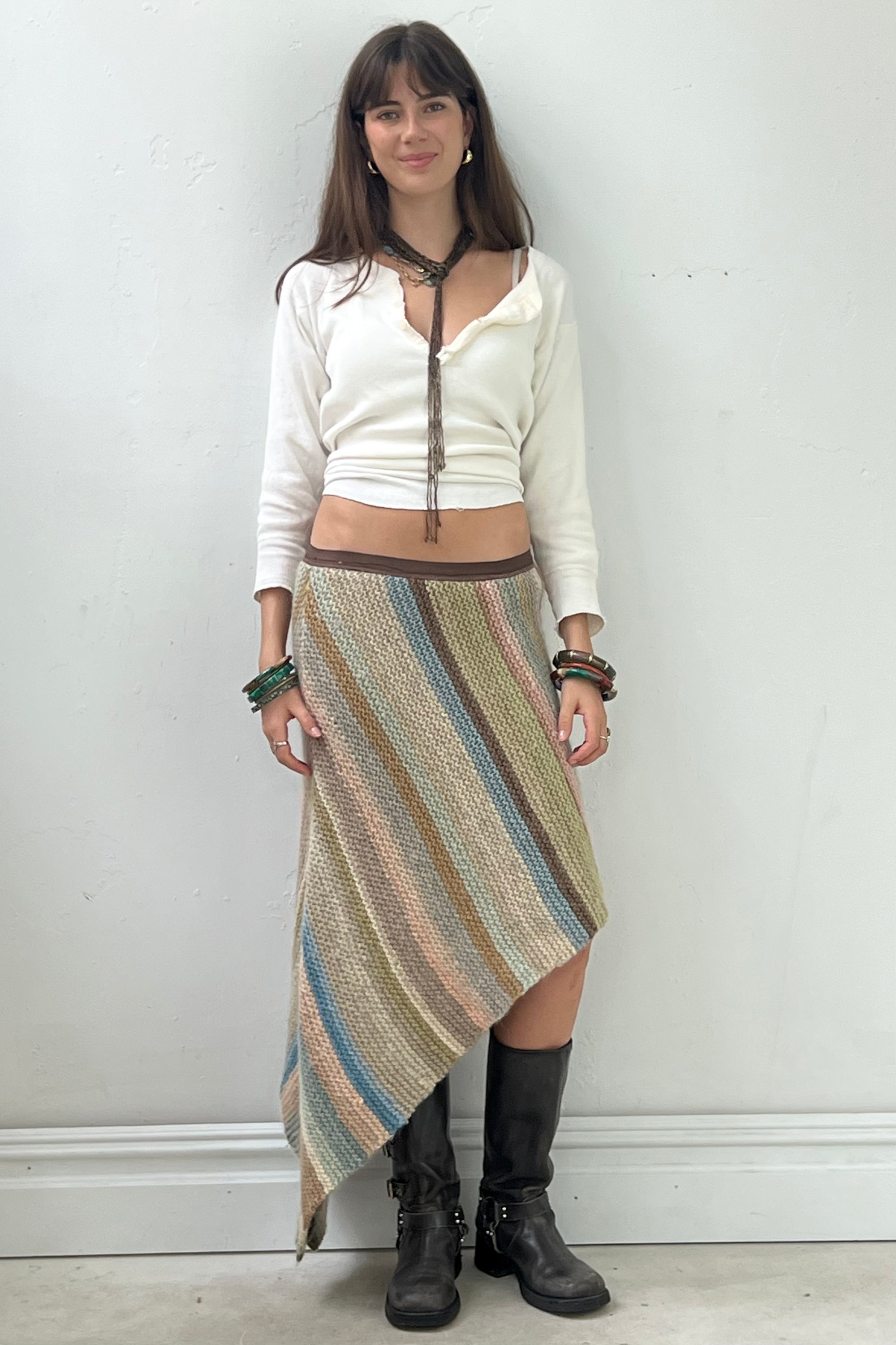 Vintage Knit Asymmetric Skirt Selected by Anna Corinna