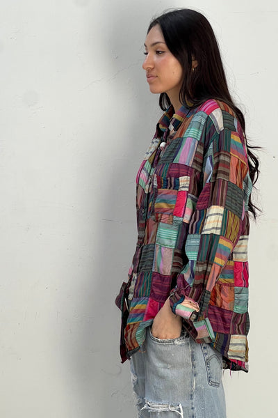 Vintage Paul Smith Silk Patchwork Button Down Top, view 3