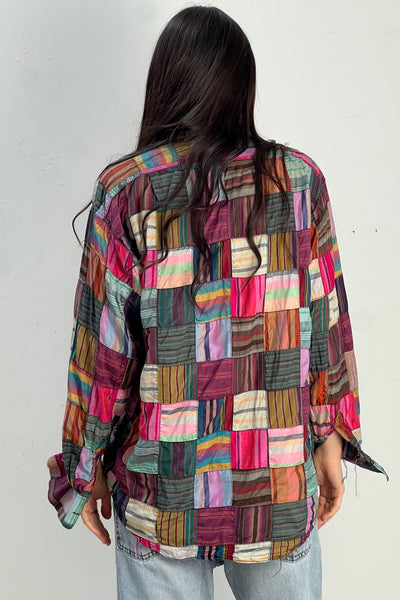 Vintage Paul Smith Silk Patchwork Button Down Top, view 2
