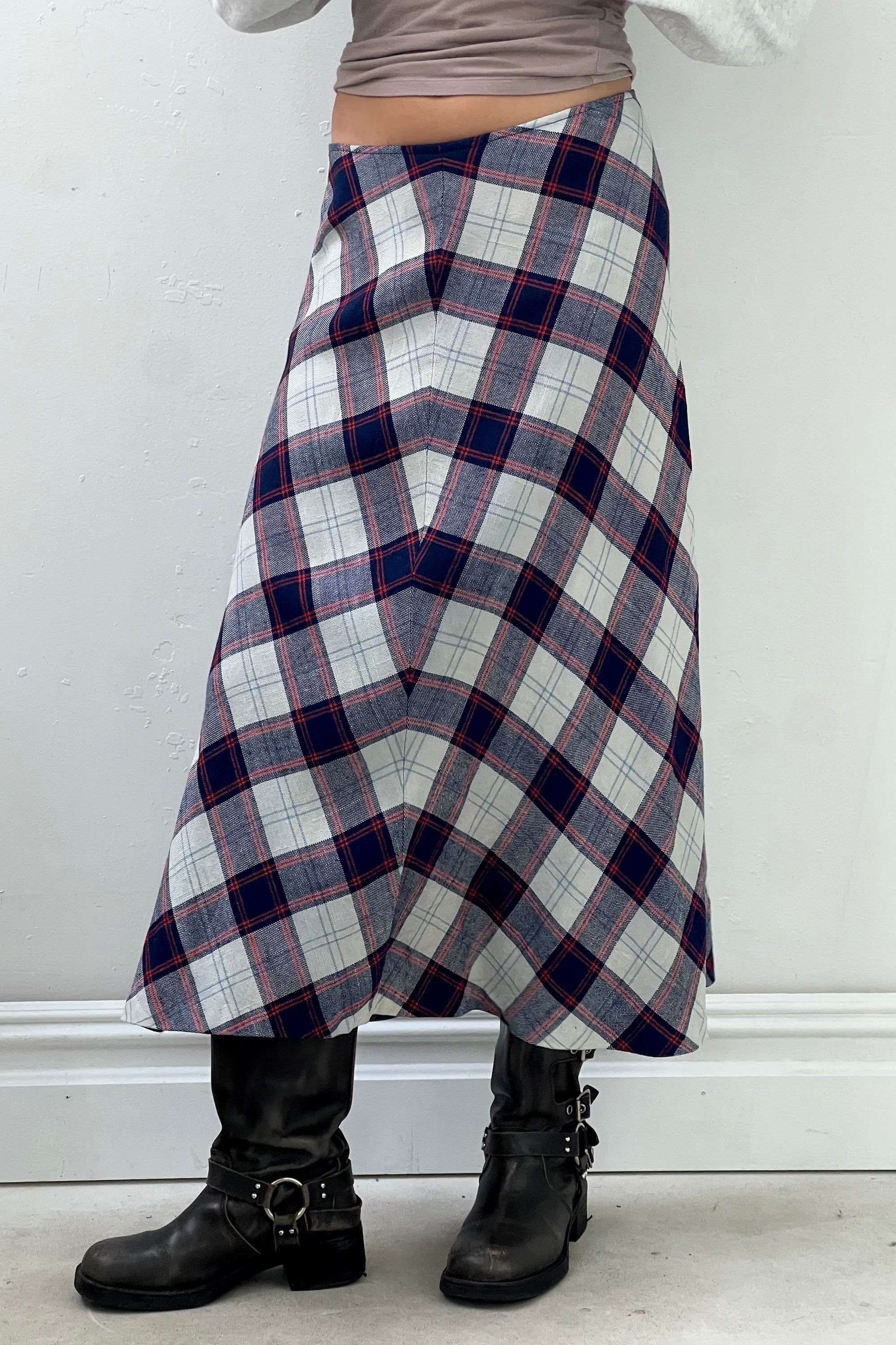 Vintage Wool Plaid Anne Klein Skirt Selected by Anna Corinna