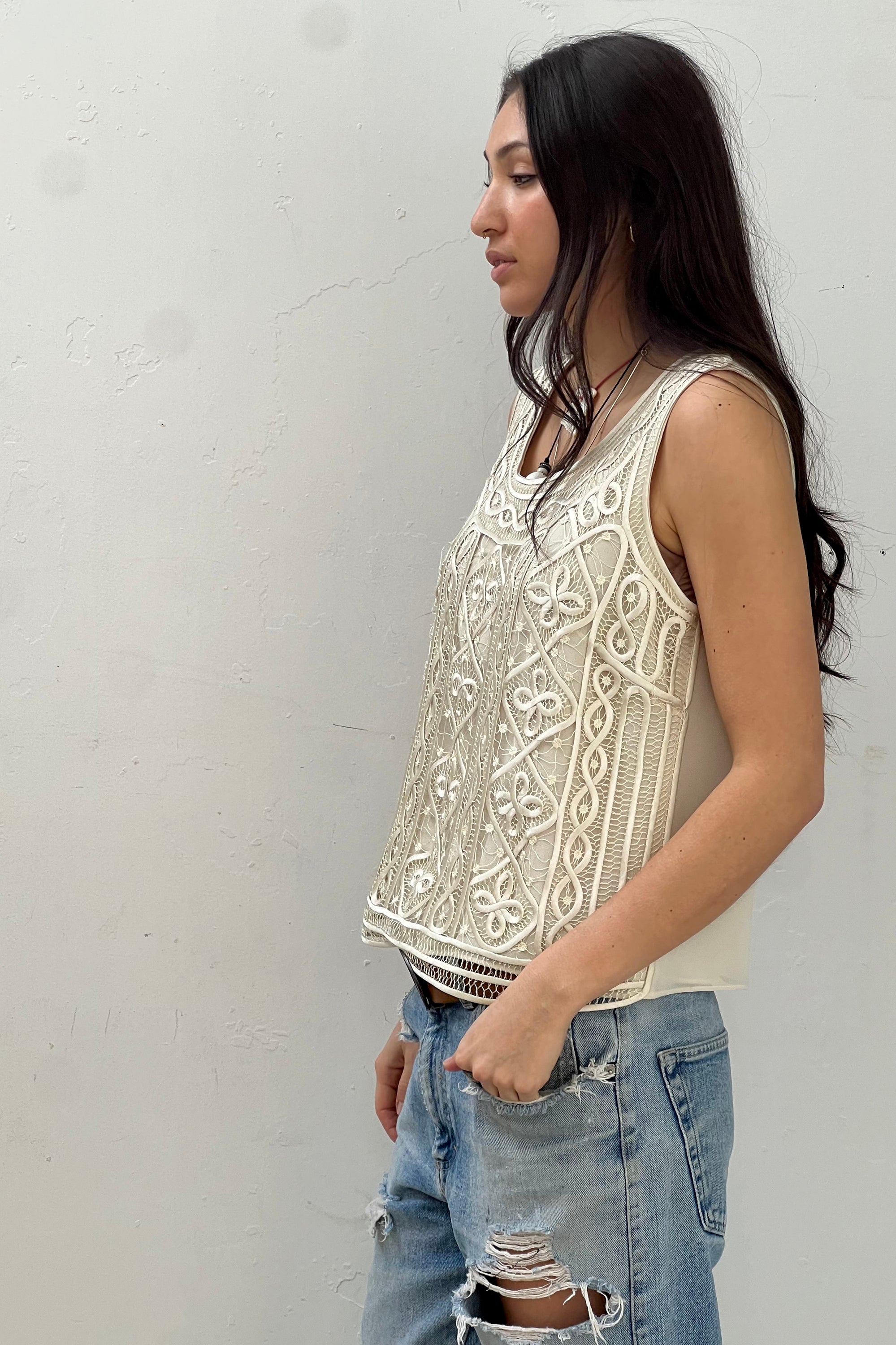 Vintage Handmade Lacy Tank