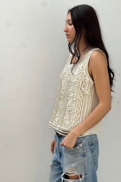 Vintage Handmade Lacy Tank, view 2