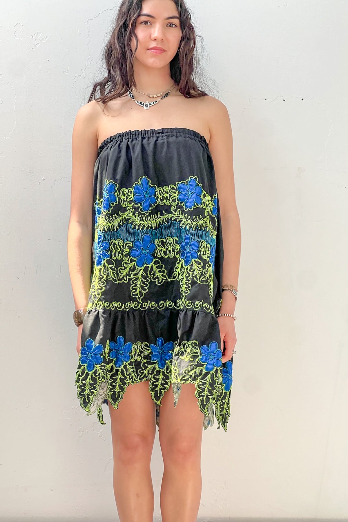 Vintage Embroidered Dress or Skirt, Cotton blend