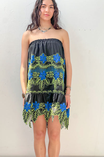 Vintage Embroidered Dress or Skirt, Cotton blend