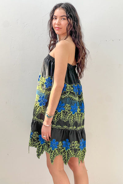 Vintage Embroidered Dress or Skirt, Cotton blend, view 3