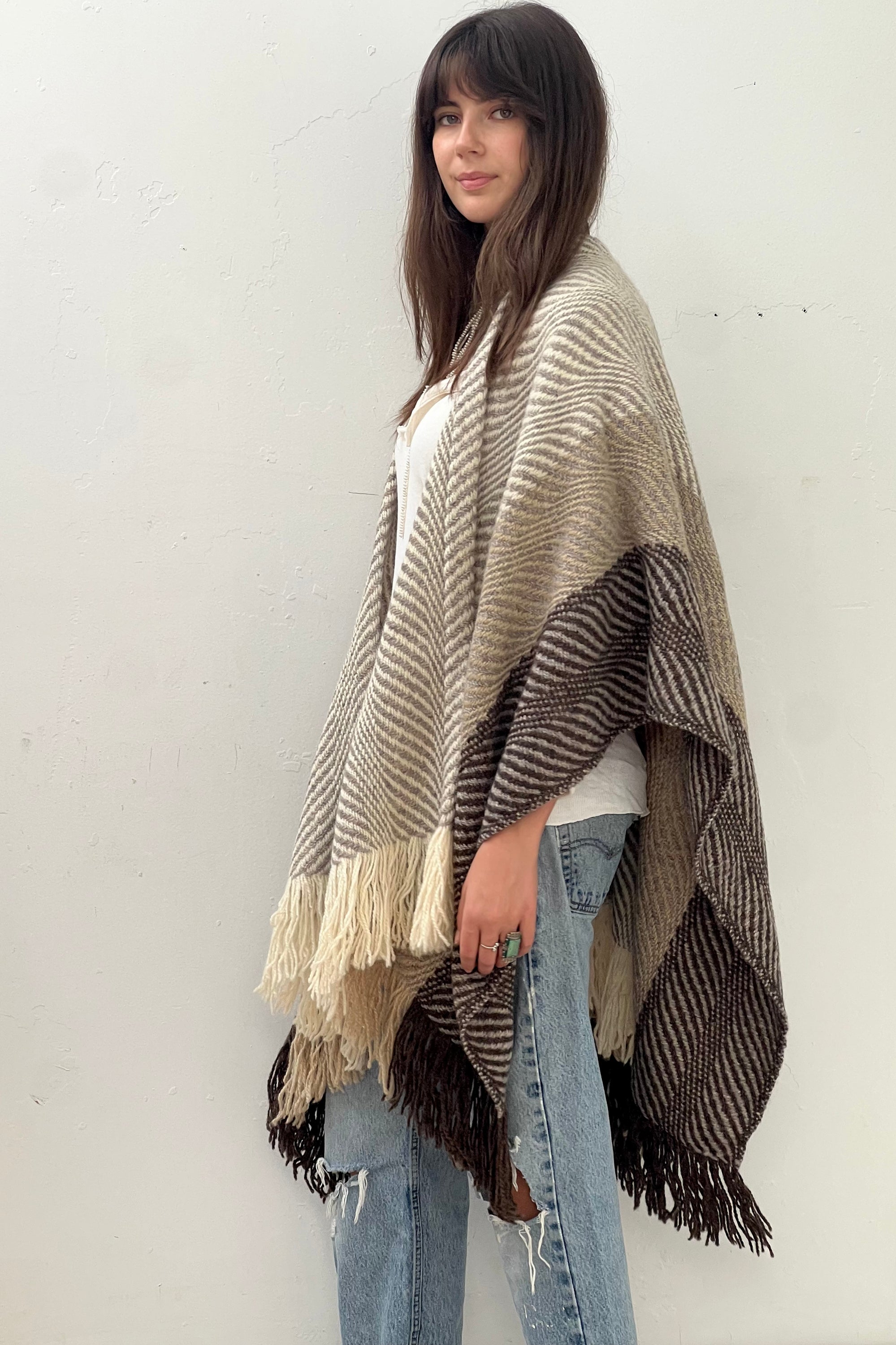 Vintage Handwoven Wool Cape Selected by Anna Corinna