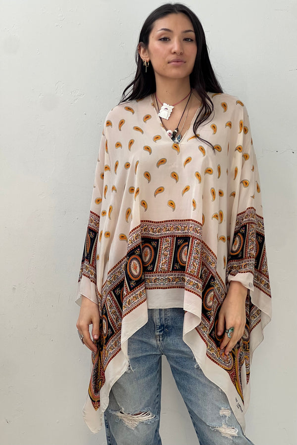 Anna Corinna Reworked Vintage Ted Lapidus Silk Poncho Top