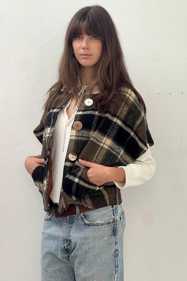 Vintage Wool Demi Cape Jacket, Wool