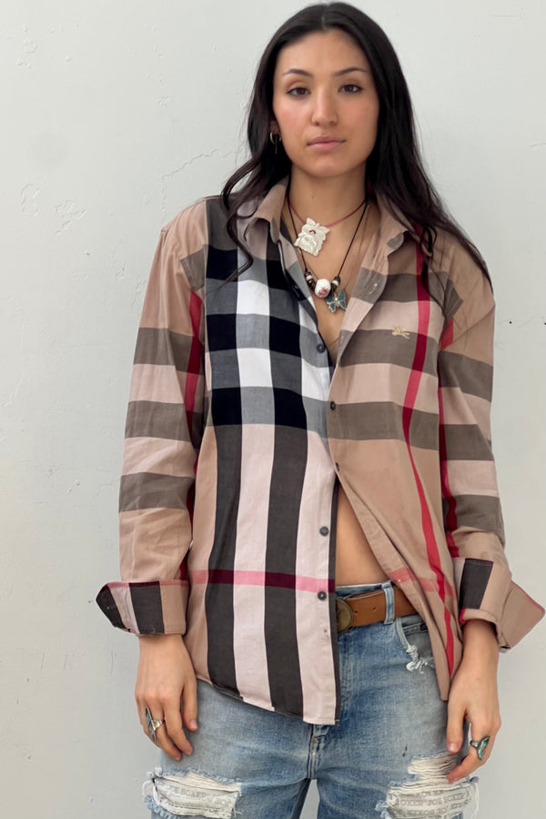 Vintage Burberry Button Down Top