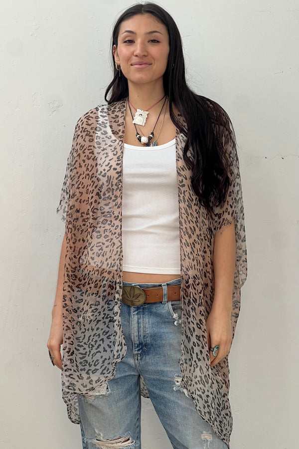 Anna Corinna Reworked Vintage Sheer Leopard Jacket