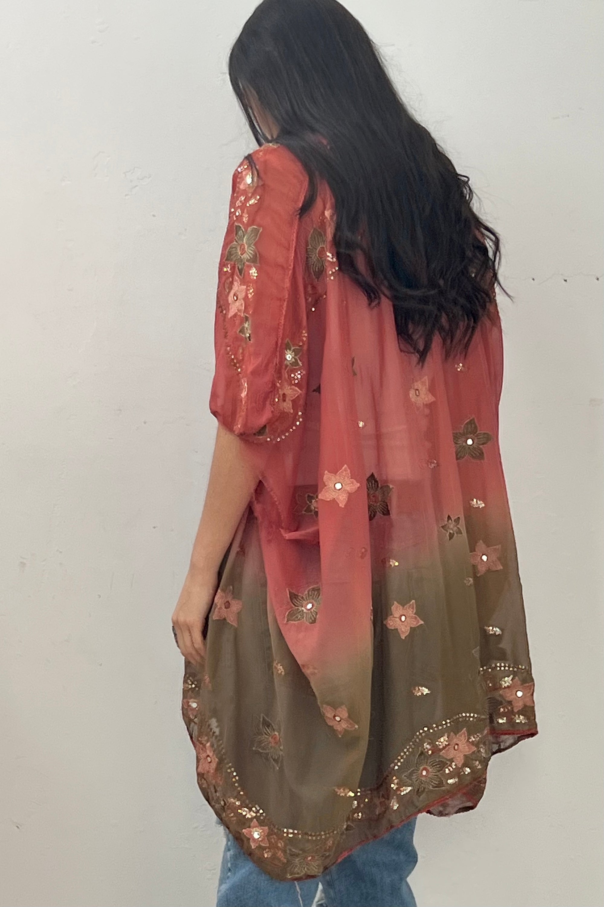 Anna Corinna Reworked Vintage Sheer Beaded Jacket