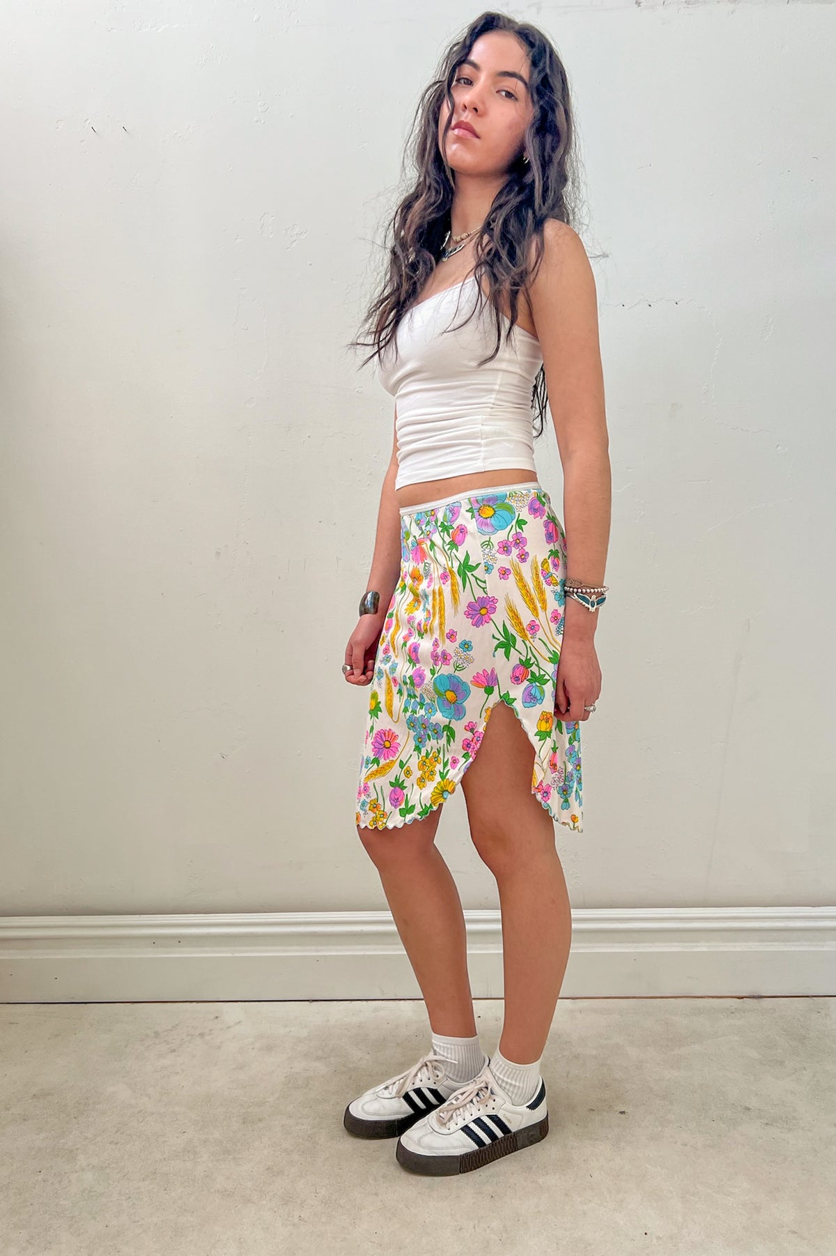 Vintage Flowers Slip Skirt, Nylon