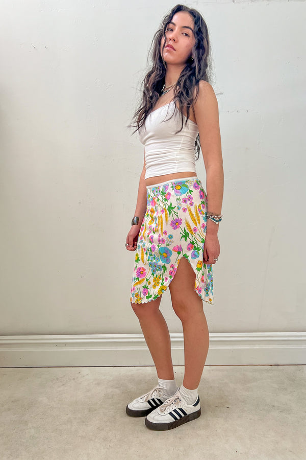 Vintage Flowers Slip Skirt, Nylon