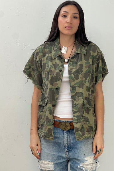 Vintage Thrashed Kamo Button Down Top