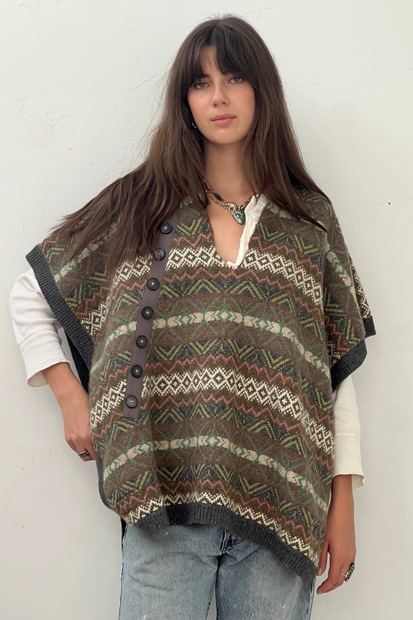 Anna Corinna Reworked Vintage Cashmere Poncho, Cashmere