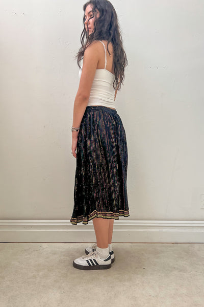 Vintage Midnight Sparkle Stripe Skirt, Cotton, view 2