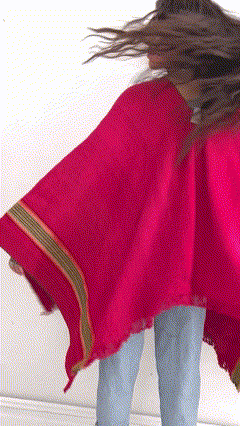 Vintage Hand Woven Wool Poncho, Wool