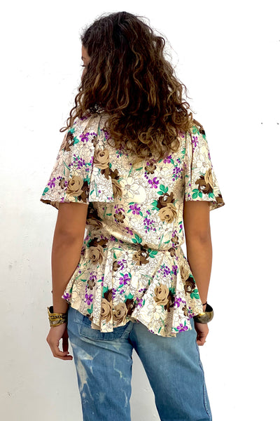 Vintage Lilacs Top, Rayon, view 2